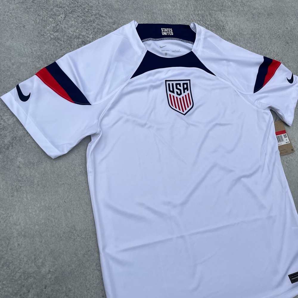 Nike Sportswear Team USA Soccer Kit White Blue Red America Style Football Jersey